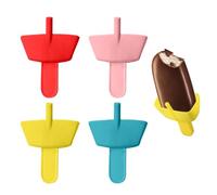 Juego de 4 estantes para helados con forma de helado, soporte para helado con pajita