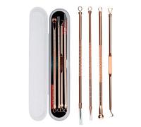 Juego de 4 extractores de espinillas de acero inoxidable de oro rosa para extractores de cabeza