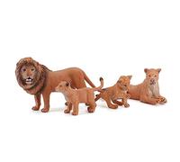 Juego de 4 figuras de animales de león de safari africano, 12 cm x 7 cm