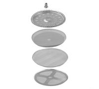 Juego de 4 filtros de repuesto para cafetera, placa en espiral de malla, disco cruzado para cafetera de prensa francesa, 350 ml, 600 ml, 1000 ml, acero inoxidable (600 ml)