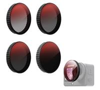 Juego de 4 filtros ND para DJI Osmo Action 6 | ND8 ND16 ND32 ND64 Kit de lentes para un control perfecto de la exposición | Crea un desenfoque de movimiento suave para viajes, playa, nieve y deportes