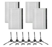 Juego de 4 filtros y 6 cepillos laterales para ECOVACS Y1 y Pro Plus, accesorios fiables para una eliminación superior del polvo