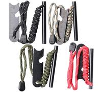 Juego de 4 fuegos de acero de supervivencia: pedernal de supervivencia, juego de iniciador de fuego con paracord, pedernal con chispas extremadamente fuerte, iniciador de fuego para camping, exterior