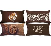 Juego de 4 Funda Cojin 40x80 Fundas de Cojines Ocre Outdoor Cushion Covers Lino Cogines Sofa Exterior Jardin, Europa del Norte Cushion Covers Doble Cara Diseño Estampado, Salón Decorativos 519-a1