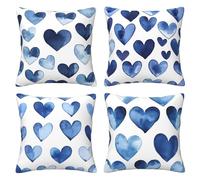 Juego de 4 Funda Cojin 50x50 cm Corazón Linen Lavable Funda de Almohada al Aire libre para Jardín, Funda Cojines Modernas , Soft Fundas de Cojines decorativa para Dormitorio, Sofá, Cama Mo3724