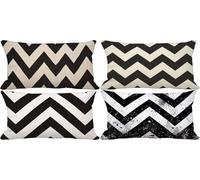 Juego de 4 Funda Cojin 60x80 Fundas de Cojines Europa del Norte Outdoor Cushion Covers Suave Cogines Sofa Exterior Jardin, Raya Cushion Covers Doble Cara Diseño Estampado, Salón Decorativos 424-u6