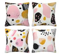 Juego de 4 Funda Cojin 80x80 cm Minimalismo Short Plush Lavable Funda de Almohada al Aire libre para Jardín, Funda Cojines Modernas , Soft Fundas de Cojines decorativa para Dormitorio, CamaMo4110