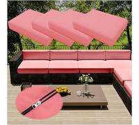 Juego de 4 fundas de cojín de asiento impermeables para exteriores (cojines no incluidos), cierre de cremallera, a prueba de polvo, ideal para muebles de patio, jardín, funda de repuesto (33 x 65 cm