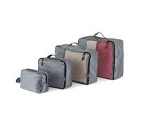 Juego de 4 fundas de viaje para organizar la ropa y accesorios en la maleta, tamaños S/M/L/XL, gris