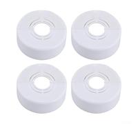 Juego de 4 fundas decorativas para cabezal de ducha, tamaño ajustable, diseño cortable, material ABS, resistente a la corrosión, instalación a presión para accesorios de fontanería de baño (blanco)