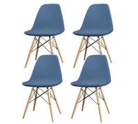 Juego de 4 fundas elásticas universales duraderas, elásticas, modernas, elásticas, fundas para sillas de comedor, hoteles, banquetes, bodas, fiestas, decoración (4, gris-azul)