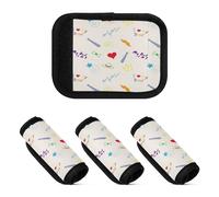 Juego de 4 fundas para asa de equipaje, accesorios de equipaje de poliéster, calcomanías para maletas, accesorios de viaje, diferentes palabras que hacen referencia a padres