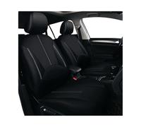 Juego De 4 Fundas Universales para Asientos Coche Cuero Transpirable Accesorios Interiores para SUV Cubierta Asiento(Beige Black 4Pcs Set)