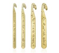 Juego de 4 ganchos de cristal con asa ergonómica, accesorios de punto grueso para principiantes (12 mm, 15 mm, 18 mm, 20 mm)