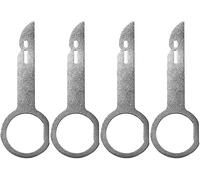 Juego de 4 ganchos universales plateados para extracción de radio de coche, llaves de liberación DIN, compatibles con Audi, Volkswagen, Mercedes Benz, marcos de montaje en el tablero