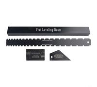 Juego de 4 herramientas de luthier de borde recto con muescas para el cuello de guitarra, juego de regla de haz de nivelación de trastes para la mayoría de guitarras eléctricas