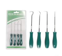 Juego de 4 herramientas de recogida y gancho de coche para extracción y extractor de juntas de aceite de junta tórica con ejes de acero endurecido y asas de plástico para uso automotriz y artesanal