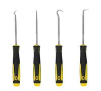 Juego de 4 herramientas de recogida y gancho de coche para O para extracción de juntas de sello de aceite, eje de acero con mango de agarre duro, herramientas manuales de desmontaje de 160 mm para