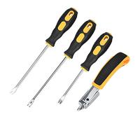 Juego de 4 herramientas para quitar grapas de tapicería y levantador de tachuelas, removedor de uñas resistente, herramientas para el hogar y la oficina, asas de goma