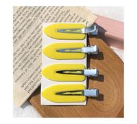 Juego de 4 horquillas para el cabello sin costuras para salón de belleza, herramientas de maquillaje para mujeres y niñas, color amarillo