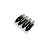 Juego de 4 horquillas para el pelo sin costuras, sin costuras, con flequillo lateral, accesorios de maquillaje, lavado facial, para mujeres y niñas (color negro, 4 unidades)