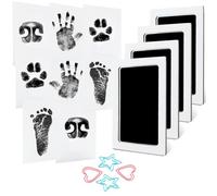 MengNi Kit de huellas de huellas de mascotas de tamaño grande con 4 almohadillas de tinta y 8 tarjetas de impresión