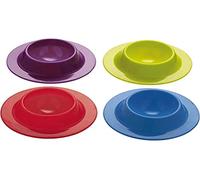 Juego de 4 hueveras ColourWorks de KitchenCraft, portahuevos de silicona aptos para alimentos, aptos para lavavajillas y microondas con diseño apilable, multicolor, 1 juego