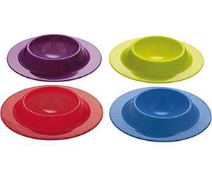 Juego de 4 hueveras ColourWorks de KitchenCraft, portahuevos de silicona aptos para alimentos, aptos para lavavajillas y microondas con diseño apilable, multicolor, 1 juego