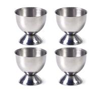 Juego de 4 hueveras hervidas de acero inoxidable para mesa y desayuno, para freír, juego de herramientas de cocina