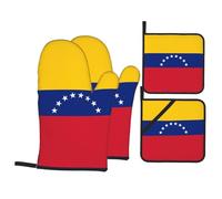 Juego de 4 impresiones de la bandera VVXBHGR de Venezuela con forro suave y aislamiento grueso para cocina y barbacoa al aire libre