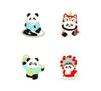 Juego de 4 insignias de alfiler, bonito broche de Kung Fu Panda para mochilas, ropa y decoraciones de sombrero, accesorios novedosos, regalos para mujeres y niñas, regalo de cumpleaños, 4Pcs, Metal