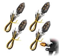 Juego de 4 intermitentes de moto LED homologados, mini intermitentes universales 12 V, impermeable IP65, 5 LED de alta luminosidad para scooter, quad, off-road, moped