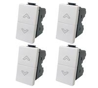 Juego de 4 interruptores de doble botón compatibles con Bticino para persianas eléctricas y cortinas, automatización de persianas, interruptor compatible con Bticino Matix (4 tomas de doble botón)