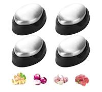 Juego de 4 jabones de acero inoxidable, jabón de metal de acero inoxidable contra los olores, antióxido, neutralizador de olores sin productos químicos, 2,5 x 1,85 x 0,83 pulgadas, ayudante de cocina