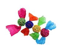 Juego de 4 juguetes para masticar pájaros, jaula pequeña, bola de ratán, resistencias para mascotas, forma de caramelo, suministros de molienda de patas para loros, papel seguro