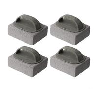 Juego de 4 ladrillos de limpieza para barbacoa con asa, limpiador de parrilla de piedra pómez natural para eliminar grasa y carbono sin arañazos, reutilizable para hornos