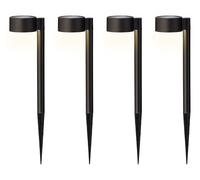 Juego de 4 lámparas solares LED para exteriores, 30 cm, plástico, para jardín, jardín, camino, luz solar, iluminación de jardín para exterior, color blanco cálido