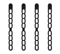 Juego de 4 lazos de silicona para organizar loncheras y tapas de olla de cocción lenta, correas ajustables y elásticas con mecanismo de bloqueo automático para una sujeción segura (negro)