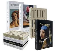 Juego de 4 libros decorativos Ennoxwi libros falsos, libros falsos, libros plegables de cartón, libros decorativos para estantería, mesa de café, salón, oficina, elegante decoración de libros en