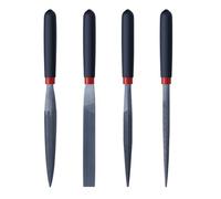 Juego de 4 limas de aguja de metal de mano de acero resistente que incluyen protección plana, cuadrada, redonda, madera, manualidades, modelos, herramientas de dureza, limas de acero