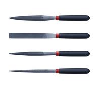 Juego de 4 limas de aguja de metal de mano de acero resistente que incluyen protección plana, cuadrada, redonda, madera, manualidades, modelos, herramientas de molienda