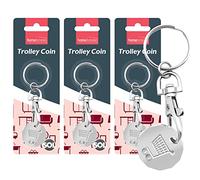 Juego de 4 llaveros para monedas con carrito del Reino Unido, llaveros para carro de la compra, fichas para carrito de supermercado, fichas para carrito de monedas, Metal, Talla única