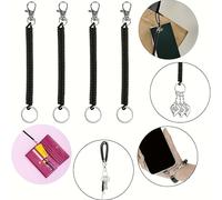 Juego de 4 llaveros retráctiles de , cordón enrollable con anilla de mosquetón, llavero de cordón elástico antipérdida, para cadenas de y llaveros