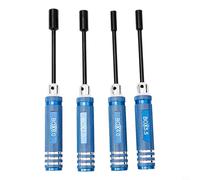 Juego de 4 llaves de destornillador de tuerca hexagonal compatibles con helicópteros RC, aviones, coches, barcos, 4.0 mm, 5.5 mm, 7.0 mm, 8.0 mm, kit de herramientas de precisión (azul)
