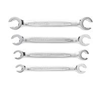 Juego de 4 llaves de estrella abiertas, 8-17 mm, acero CrV 6140