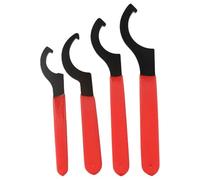 Juego de 4 llaves de gancho en C ajustables, acero de alto carbono con mango de goma antideslizante, para tuercas ER32/ER40/APU16/38-42, mecanizado y CNC Engra