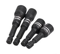 Juego de 4 llaves de vaso magnéticas con mango hexagonal para taladros inalámbricos, kit de puntas de destornillador de tuerca de acero de 8 mm y 10 mm para el hogar, herramientas de reparación de