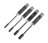 Juego de 4 llaves hexagonales para helicópteros a control remoto, aviones, coches, barcos, 4.0 mm, 5.5 mm, 7.0 mm, 8.0 mm, diseño compacto y funcional (negro)
