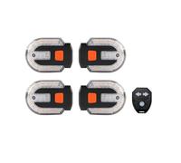 Juego de 4 luces intermitentes para bicicleta con alarma, control remoto, luz trasera impermeable y modo intermitente.