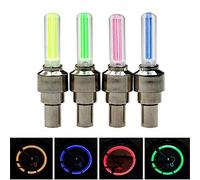 Juego de 4 luces LED para rueda de bicicleta, 4 colores, juego de luces LED para válvula de neumático de bicicleta para rueda delantera y trasera